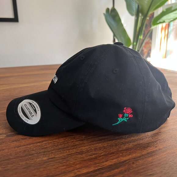 EREWHON Collectible Embroidered Black Dad Hat w/ Rose O/S - Picture 2 of 4